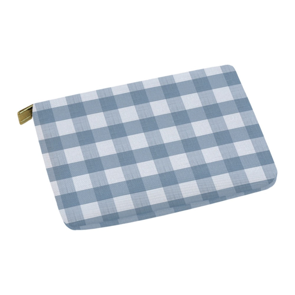 Lake Blue Gingham Cosmetic Pouch 12.5" x 8.5"