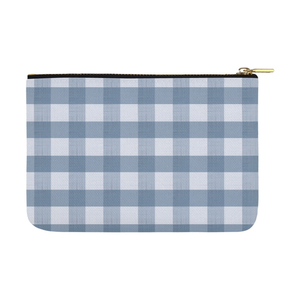 Lake Blue Gingham Cosmetic Pouch 12.5" x 8.5"