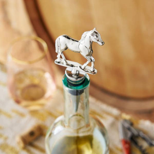 Chrome-Finished Pewter Kentucky Derby Racehorse Wine Stopper